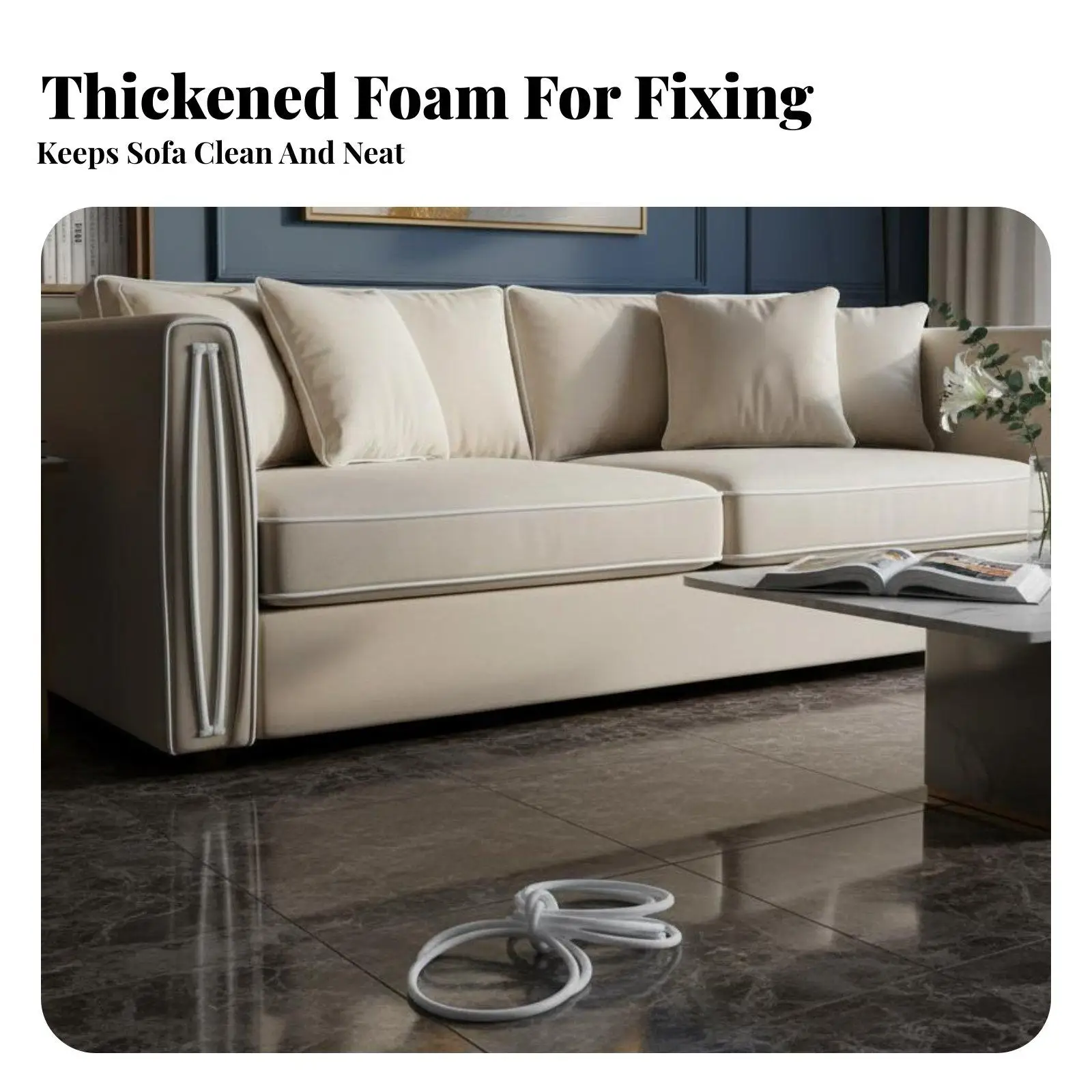 Foam Tuck Strip Anti-Slip Foam Tuck Grip Secure Fit Sofa Cover Gripper for DIY