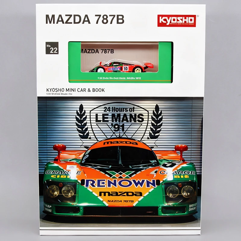 Kyosho 1/64 787B GINNER 1991 # 55 Vehículo de motor de aleación de juguete, colección de modelos de metal fundido a presión, regalos de Navidad para niños