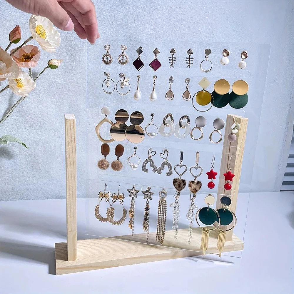 أقراط المجوهرات عرض موقف حلقة رئيسية عرض حامل سحر المنظم أقراط دعم تخزين حامل مجوهرات شفاف