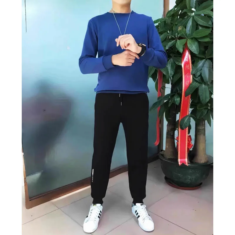 Pantaloni tinta unita da uomo primavera e autunno moda giovanile pantaloni sportivi casual larghi gamba dritta