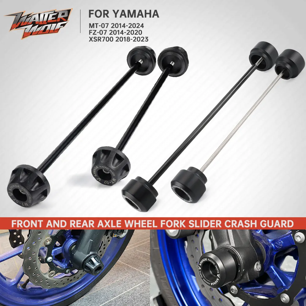 

2024 MT-07 Front Rear Axle Wheel Sliders Crash For Yamaha MT07 FZ07 XSR700 MT FZ 07 FZ-07 XSR 700 2014-2023 Swingarm Stand Guard