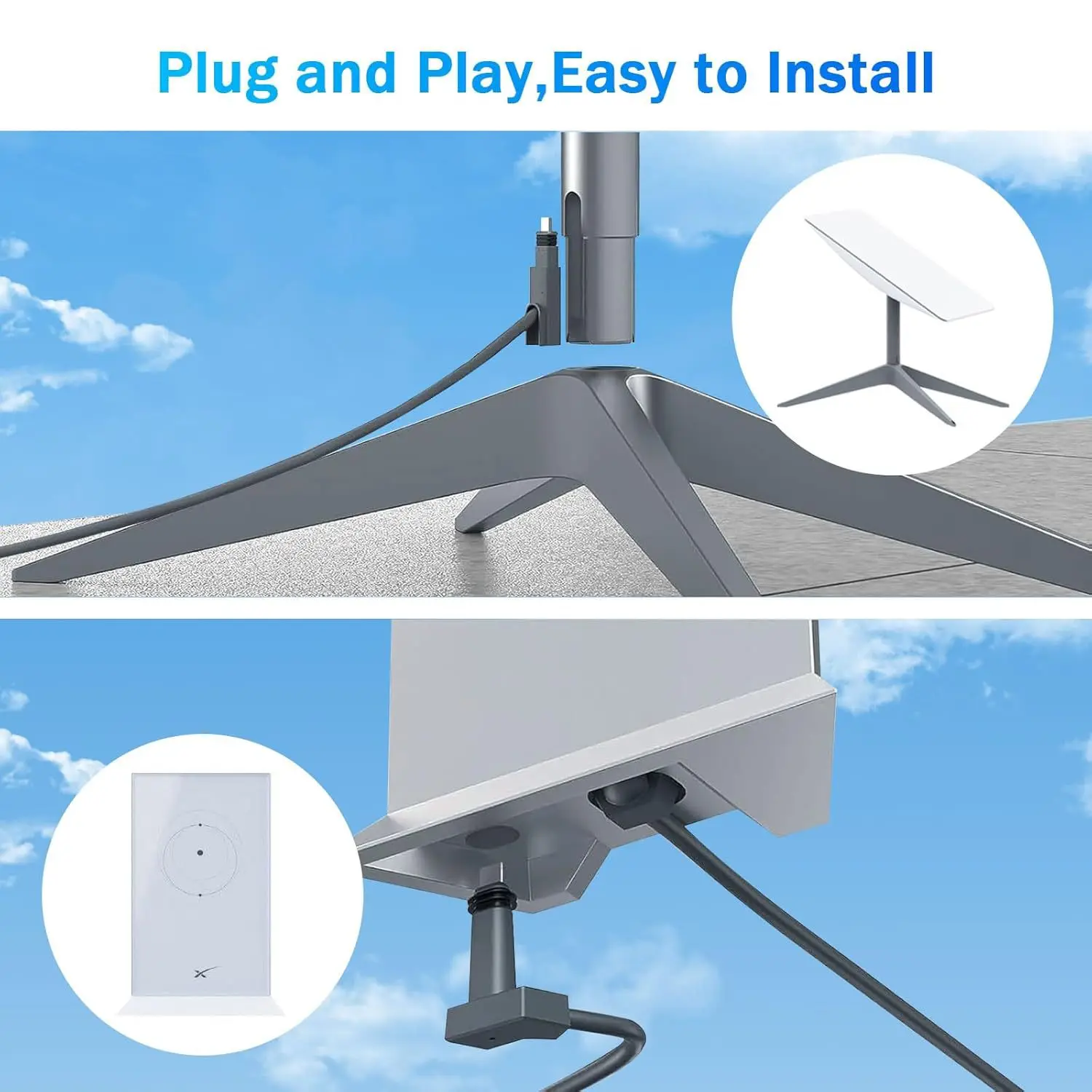 For Starlink V2/Gen2 Router Starlink Cable Extension Web Replacement Plug and Dish for Starlink Satellite Cable Repair Kit Cabo