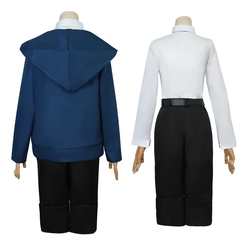 อะนิเมะ Power คอสเพลย์ Chainsaw Man เครื่องแต่งกายผู้หญิงสีฟ้าชุดลําลองเสื้อกางเกงชุดสีแดง Hairpin เลือดปีศาจปาร์ตี้ฮาโลวีนชุด