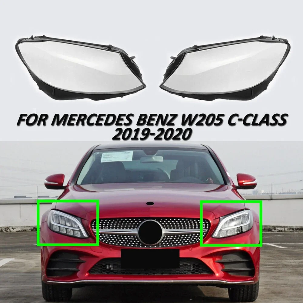 

Прозрачный чехол L/R для автомобильной фары, абажур для 2019 2020 Mercedes Benz W205 C180 C200 C260L C280 C300