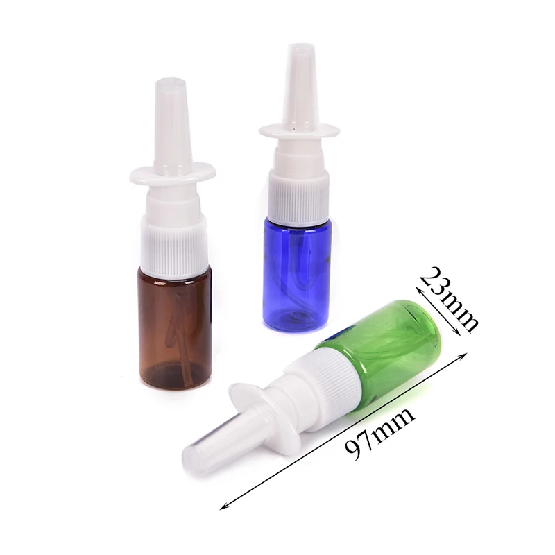 1pc 10ml nasal spray bottles pump sprayer mist nose spray refillable bottle