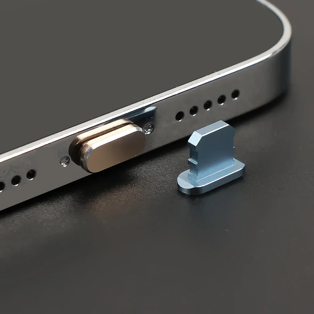 Anti-Dust Plug For iPhone 14 13 12 11 Pro Max Plus Aluminum Alloy Lightnning Charging Port Stopper Covers iOS Metal Dust Plug