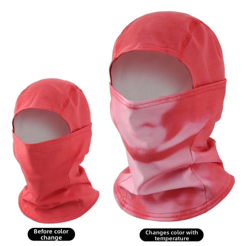 Heat Reactive Winter Balaclava Mask Breathable Windproof Temperature Sensitive Hood Vibrant Tie-dye Soft Lining