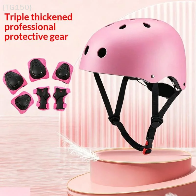 Cycling Safety Gear For Kids - 〔T〕7/6点セット 子供用安全ヘルメット 膝肘パッドセット サイクリング スケート ローラープロテクター