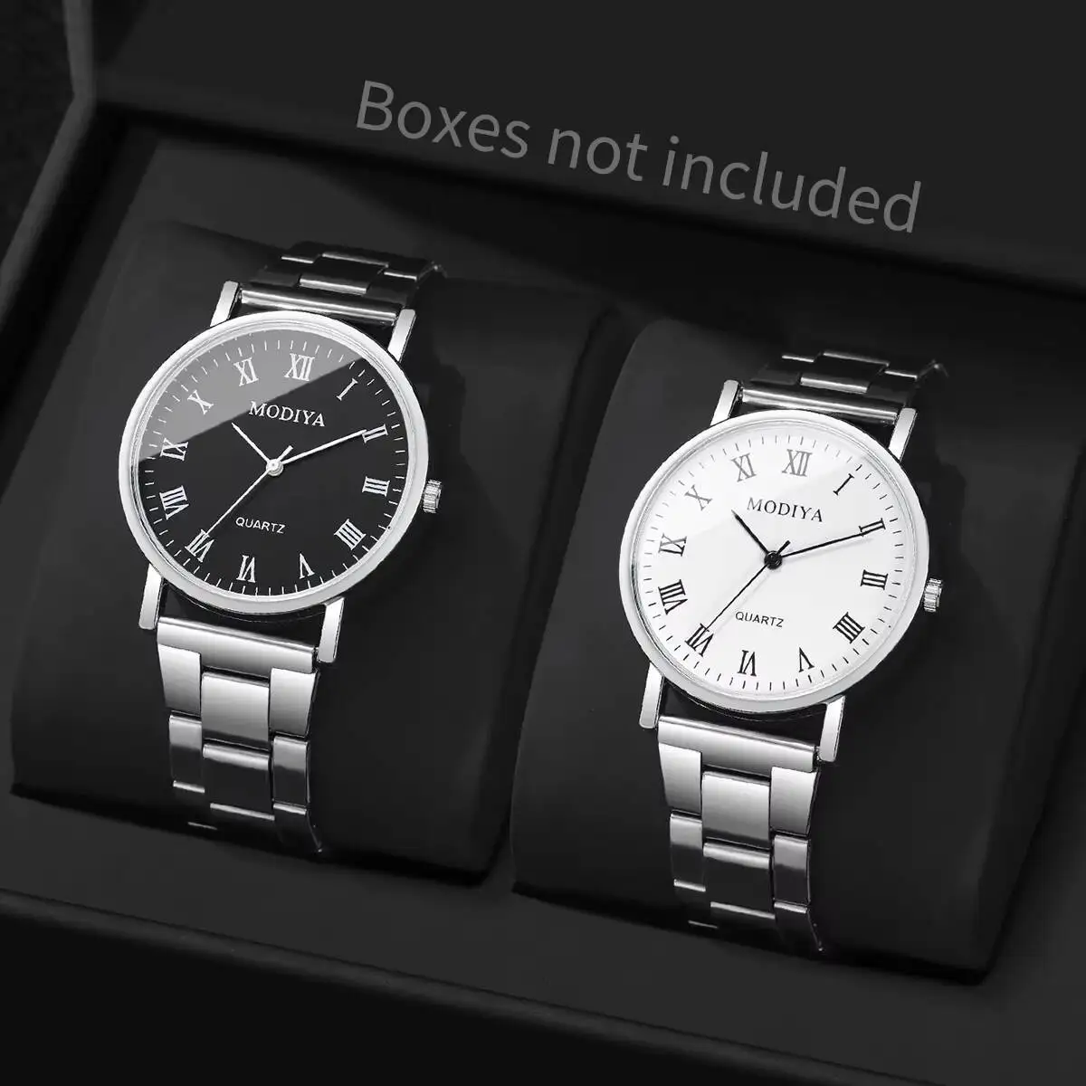 2 ピース/セットファッションメンズビジネス腕時計カジュアルメンズアナログクォーツ時計リロイ Hombre (箱なし)