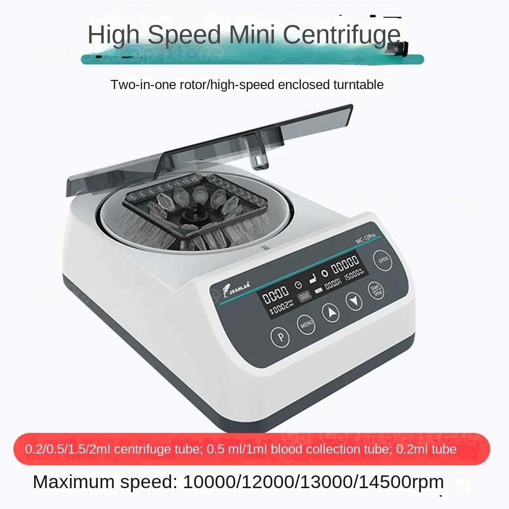 Máquina centrífuga pcr digital, centrífuga de plasma de alta velocidade, microcentrífuga de laboratório, 4000rpm, 12000rpm, 0.2/0.5/1.5/2ml, tubo de centrífuga