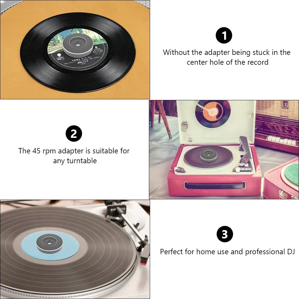 

Vinyl Record Adapter 45 For 7 Inch Turntable Metal Adapter High Precision Smooth Playback Lightweight Durable
