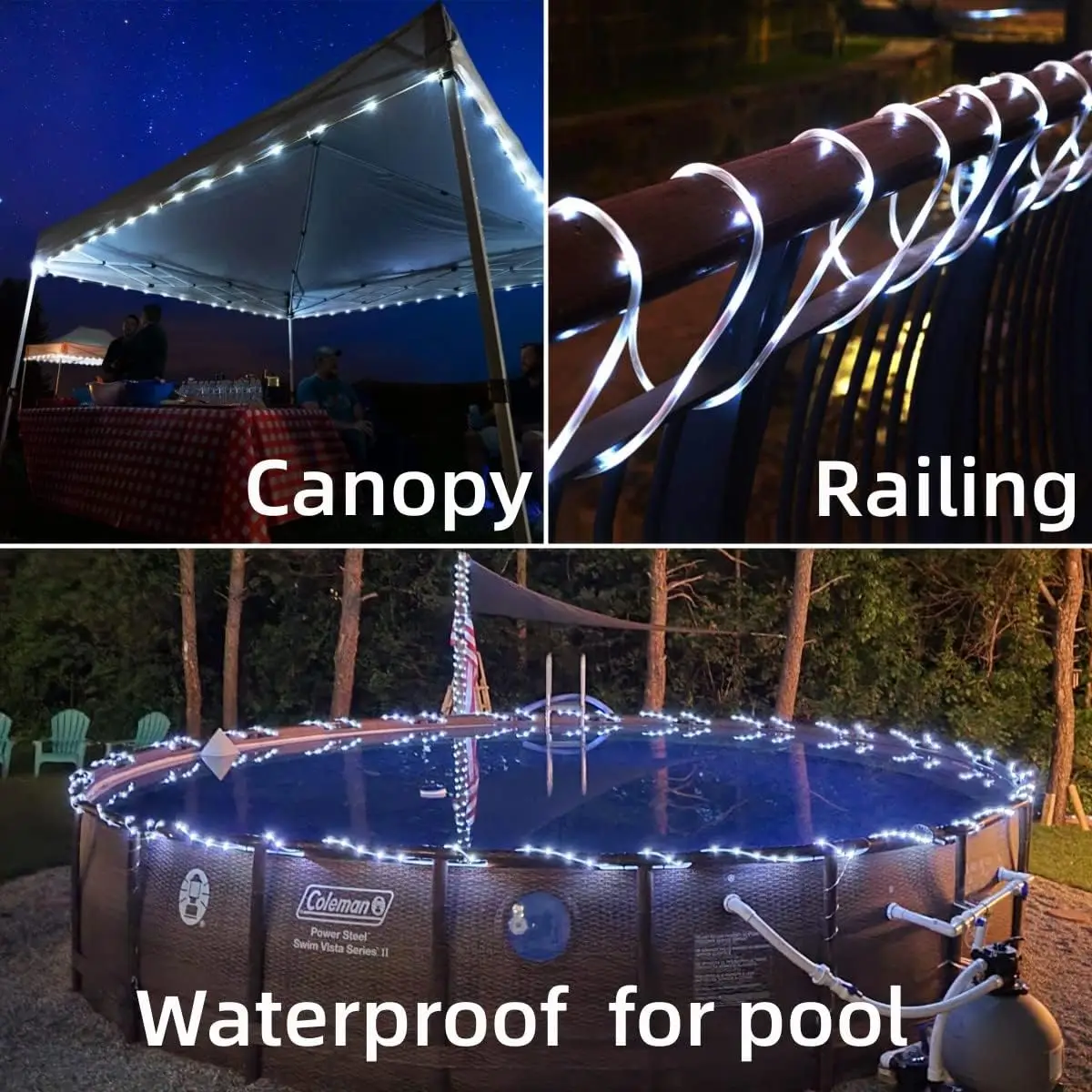 Outdoor Solar Tube Rope Led Light Christmas Garden Decoration Fairy String Lights 22M/12M/7M Wedding Party Led Garland Lamp