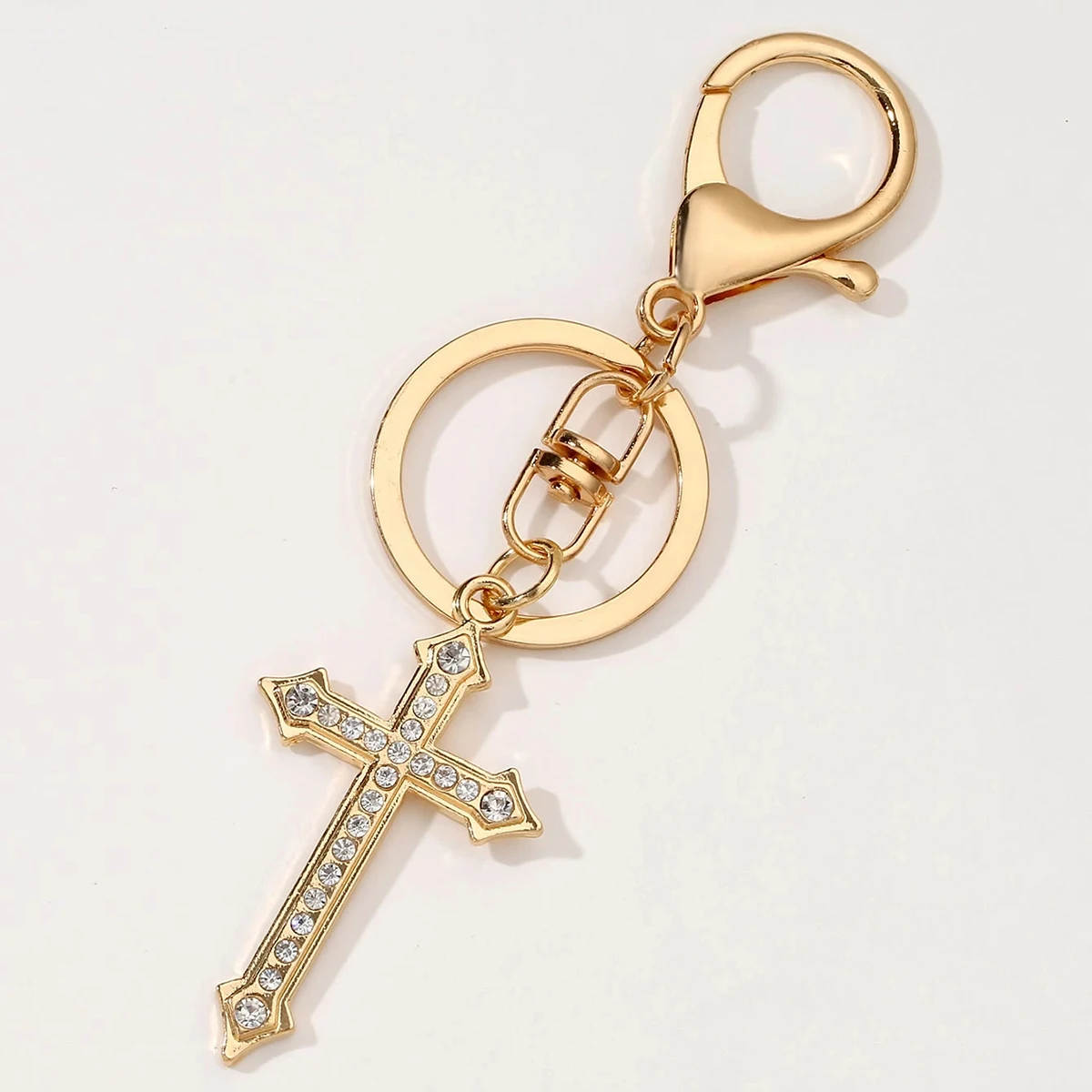 Simple Ins-Style Cross Keychain with Rhinestones, a Gift for Girlfriend & Bestie, Bag PendantPerfect gift for moms, fashion, Y2K