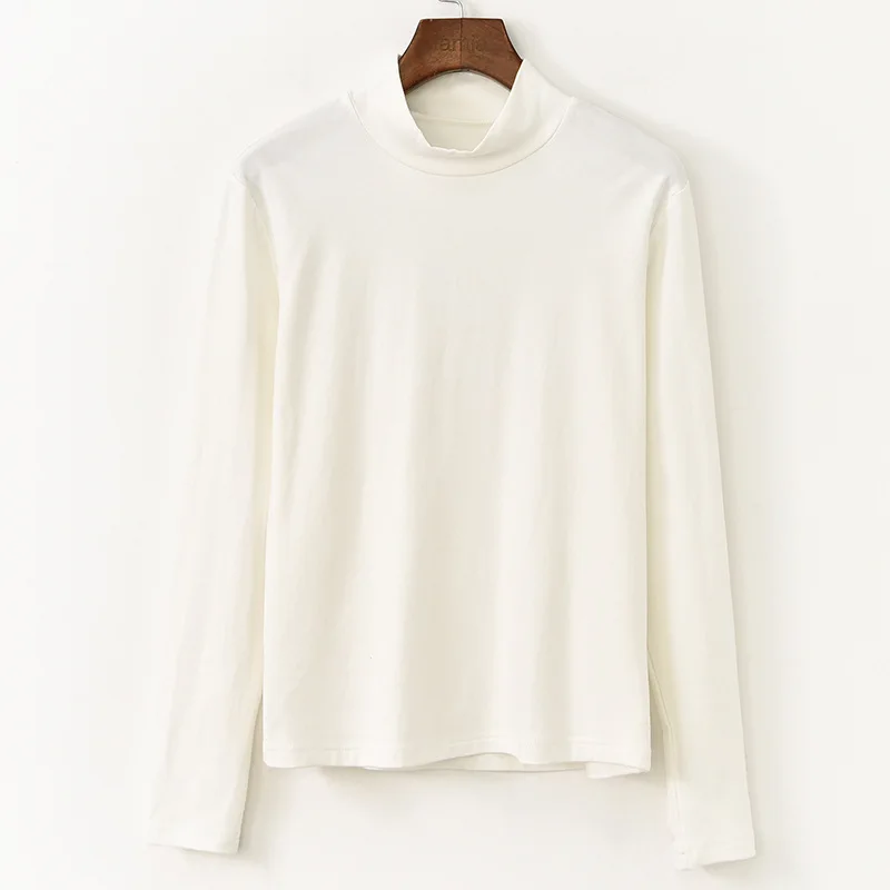 UMI MAO قميص نسائي ربيعي جديد بأكمام طويلة نصف الياقة المدورة قميص مرن للتخسيس ملابس خارجية نسائية تي شيرت علوي نسائي #5