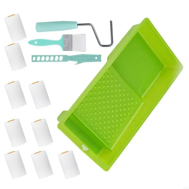تشمل مجموعة أسطوانة الطلاء 13pcs بكرات مركبة 2inch دريوال وملحقات محمولة للإطار للجدار والسقوف HX6C