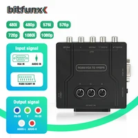 BitFunx RGBS (Scart) o VGA a YPBPR convertidor de transcodificador de vídeo de señal RGBS a componente de diferencia de Color para consola de juegos