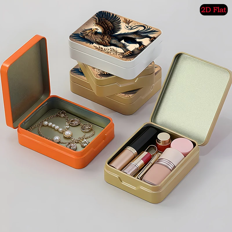 Griffin Emblem Theme Compact Mini Flip Top Tin Box, UV Printed Metal Tin Box, Custom Pattern, Thickened Anti-rust Pocket Tin Box