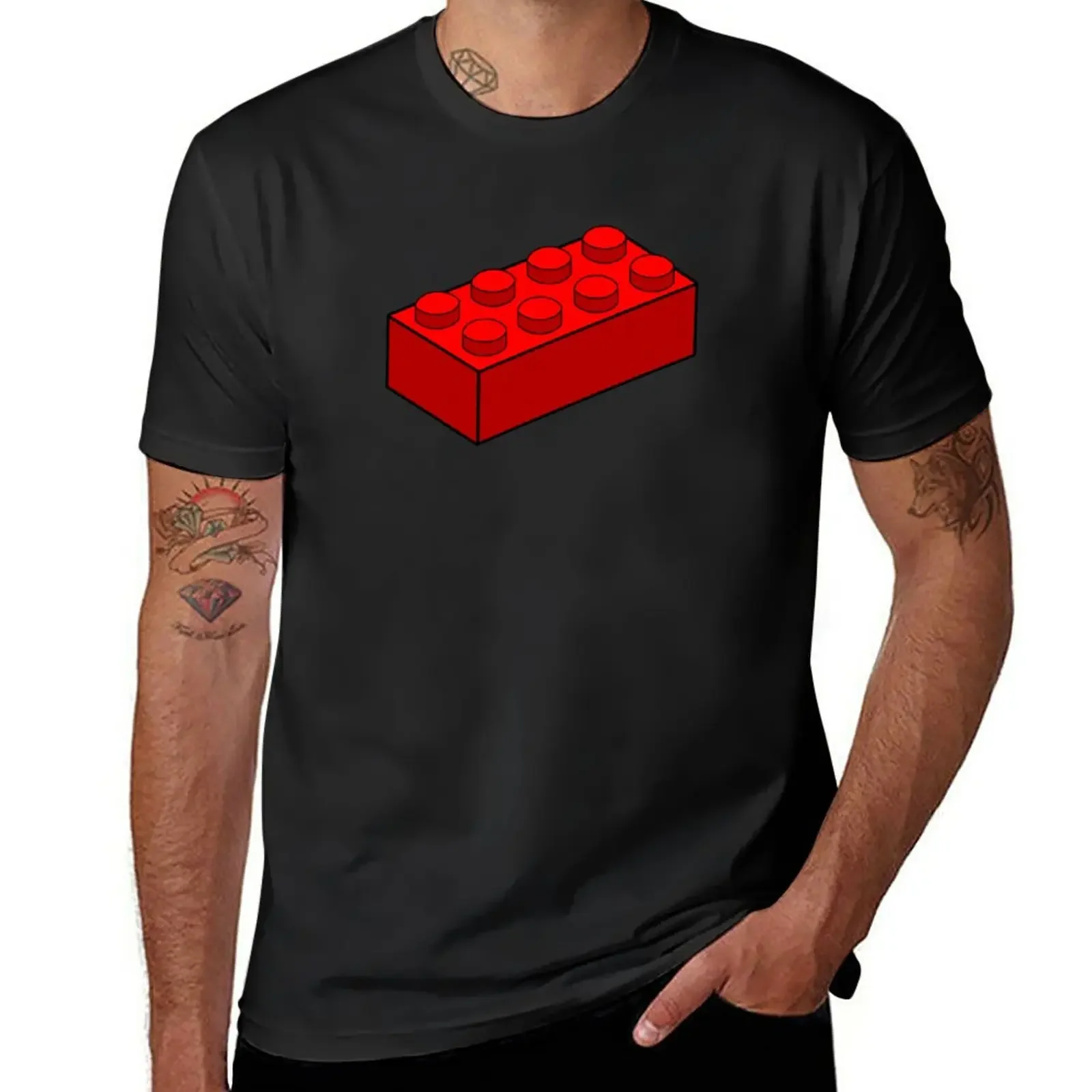

New Red toy brick build T-Shirt quick-drying t-shirt Anime t-shirt vintage clothes Short sleeve tee men