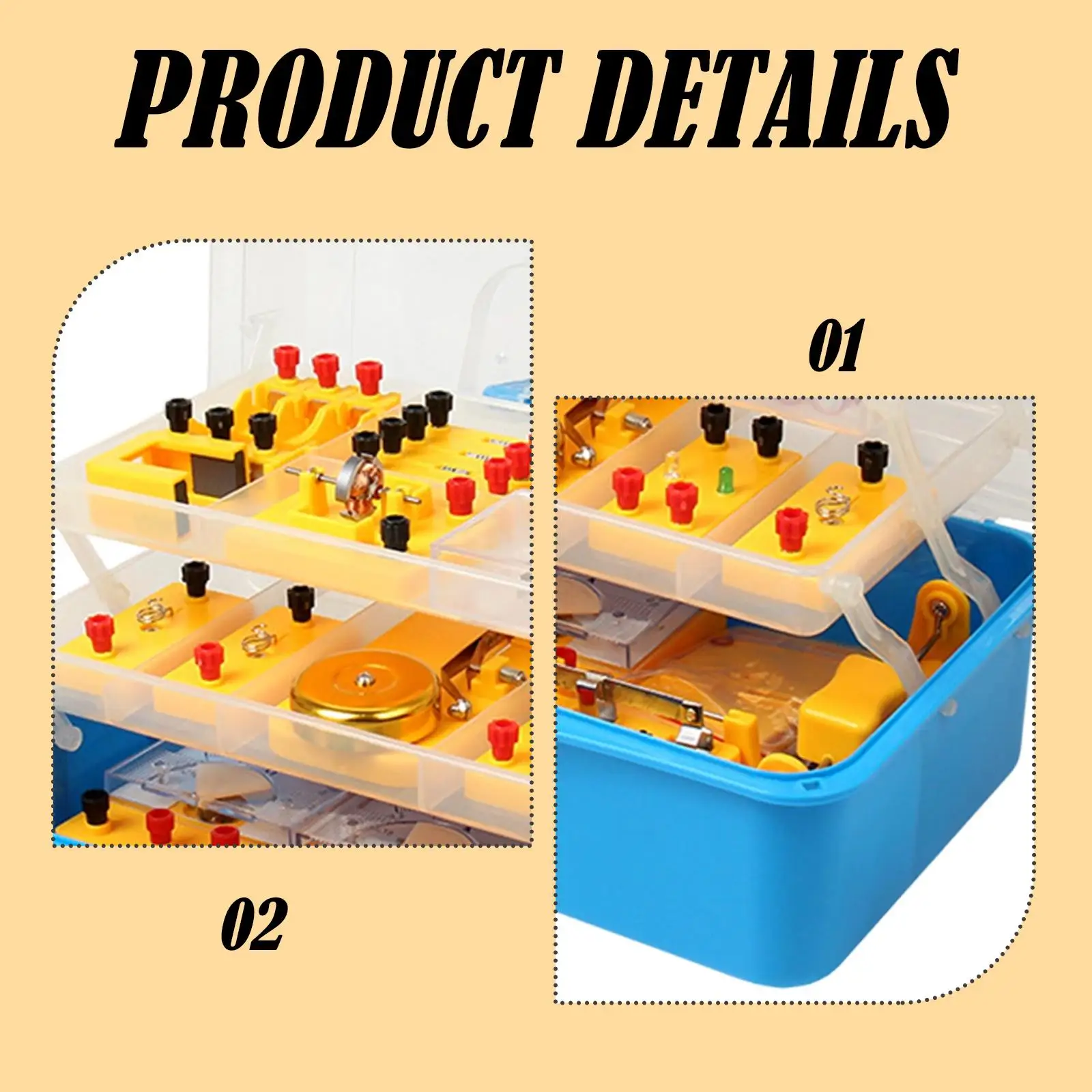 Scatola portaoggetti per esperimenti elettrici ed elettromagnetici per studenti delle scuole superiori
