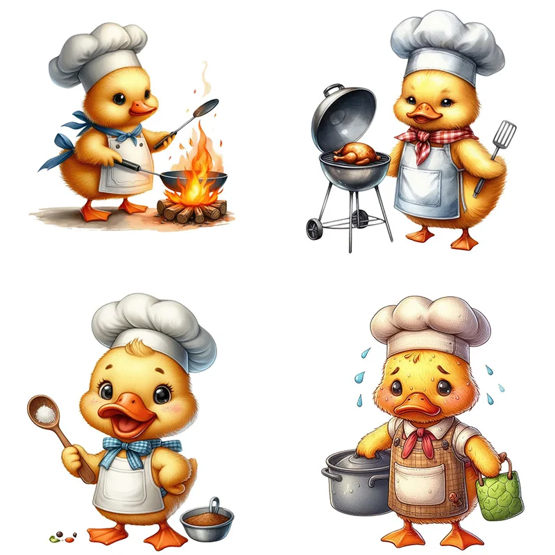 

Cartoon Duck Chef Self-Adhesive Wall Decal - Removable, Reusable PVC Sticker for Kitchen & Living Room Decor