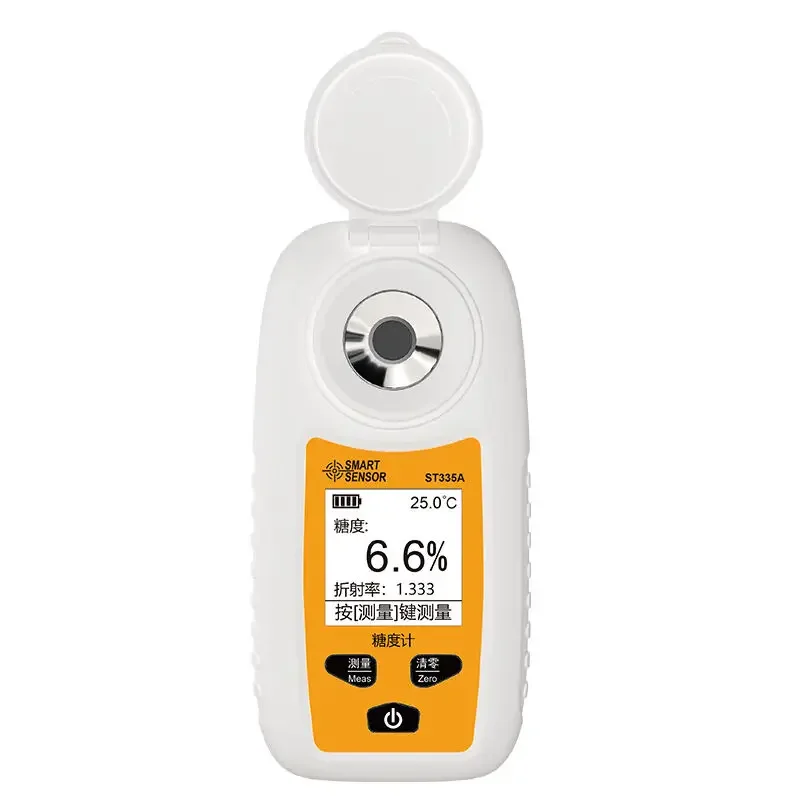 ST335A Digitales Zucker-Brix-Refraktometer, Brix-Messgerät, automatischer Temperaturkompensationsbereich 0–35 % für Obst, Saft, Getränke