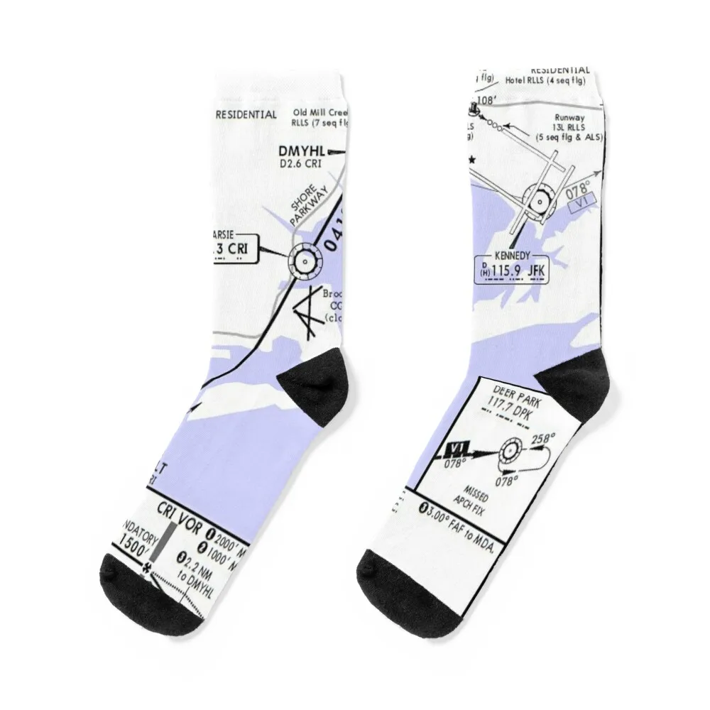 

KJFK/JFK VOR or GPS RWY 13 APPROACH PROCEDURE JEPPESEN CHART Socks Lots short ankle custom Designer Man Socks Women's