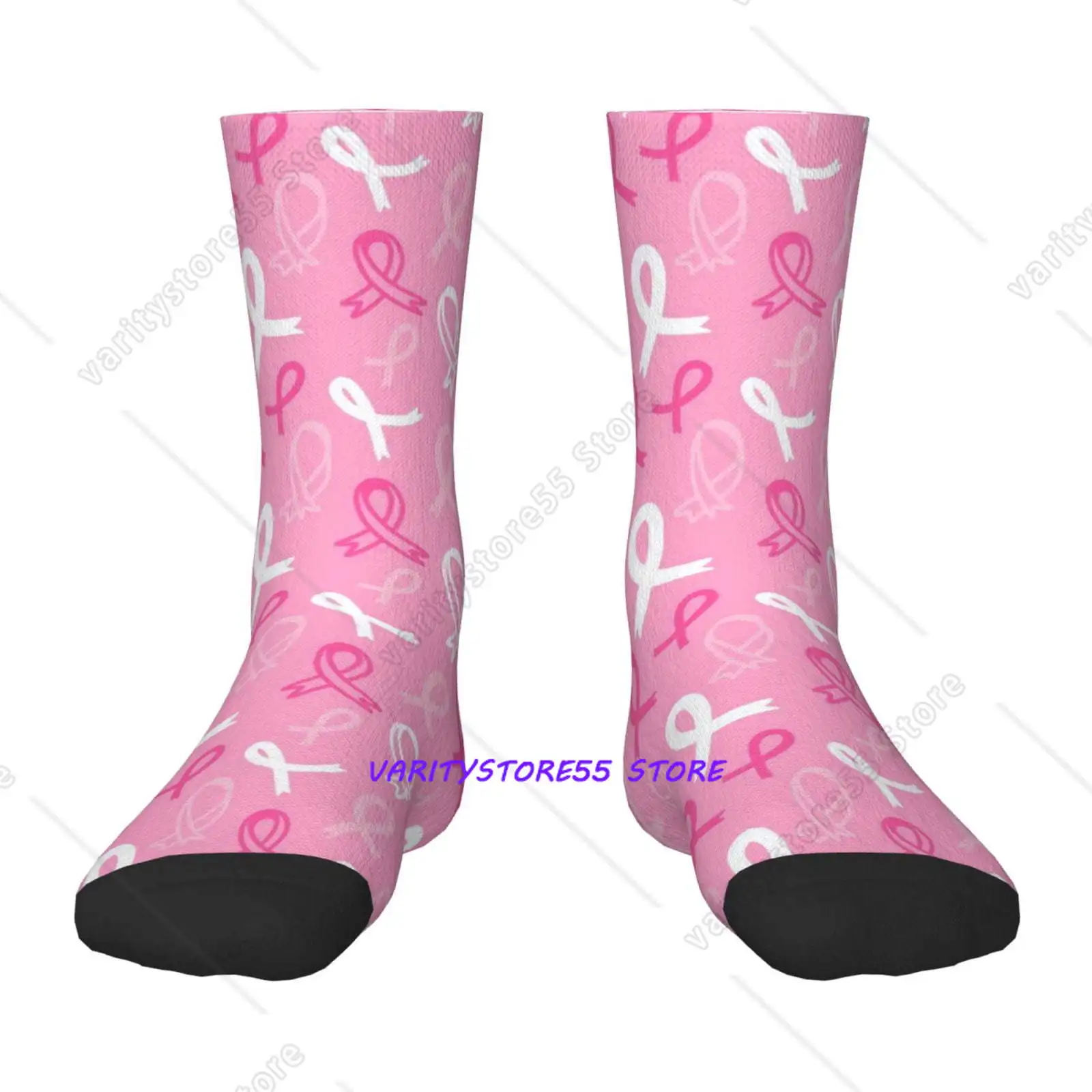 

Pattern Breast Cancer Awareness Adult Stockings Spring Leisure Comfortable Socks Printed Running Sports Non-Slip Socks