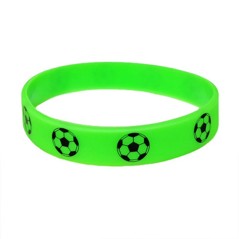 6–42 Stück Fußball-Silikon-Armband, 6 Designs, grün, schwarz, weiß, Gummi-Armbänder für Sportveranstaltungen, Fußball, Geburtstag, Partygeschenke – Detail 5