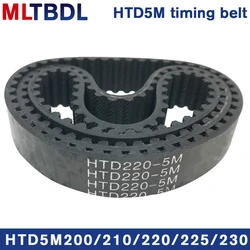 Htd 5M Distributieriem 200/210/220/225/230Mm Lengte 10/15/20/25Mm Breedte 5Mm Pitch Rubber Katrol Riem Tanden 40 42 44 45 46 Synchrone