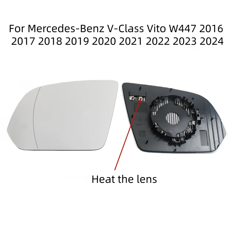 

For Mercedes-Benz V Class Vito W447 2016- 2023 (without automatic dimming) Auto parts Heating mirror Rearview mirror lenses