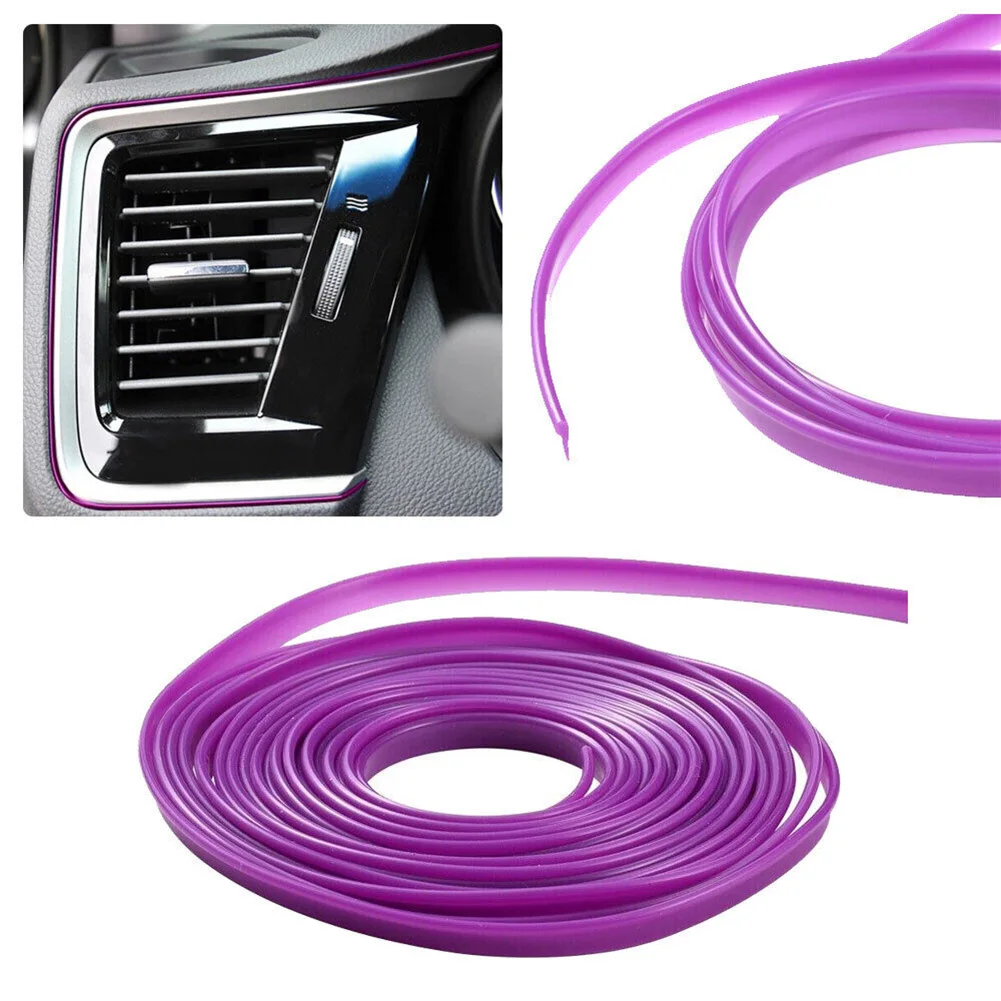 

1pc Car Moulding Trims Dashboard Door Car-styling Interior Accessories Purple 5M Length 5m Car-Styling High Quality