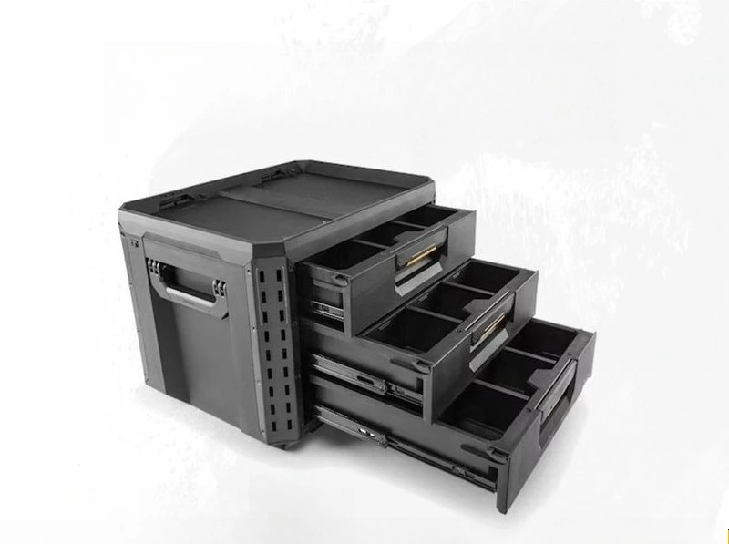 3-Drawer Stackable Tool Storage Unit Auto Latching Drawers 50LB Heavy Duty Portable Hardware Organizer For Garage Workshop