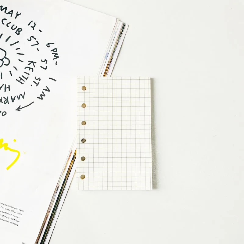 A5 A6 A7 Notebook 6 Hole Loose leaf Inner Core Square Line Blank Plan Manual Book Index journal notebook
