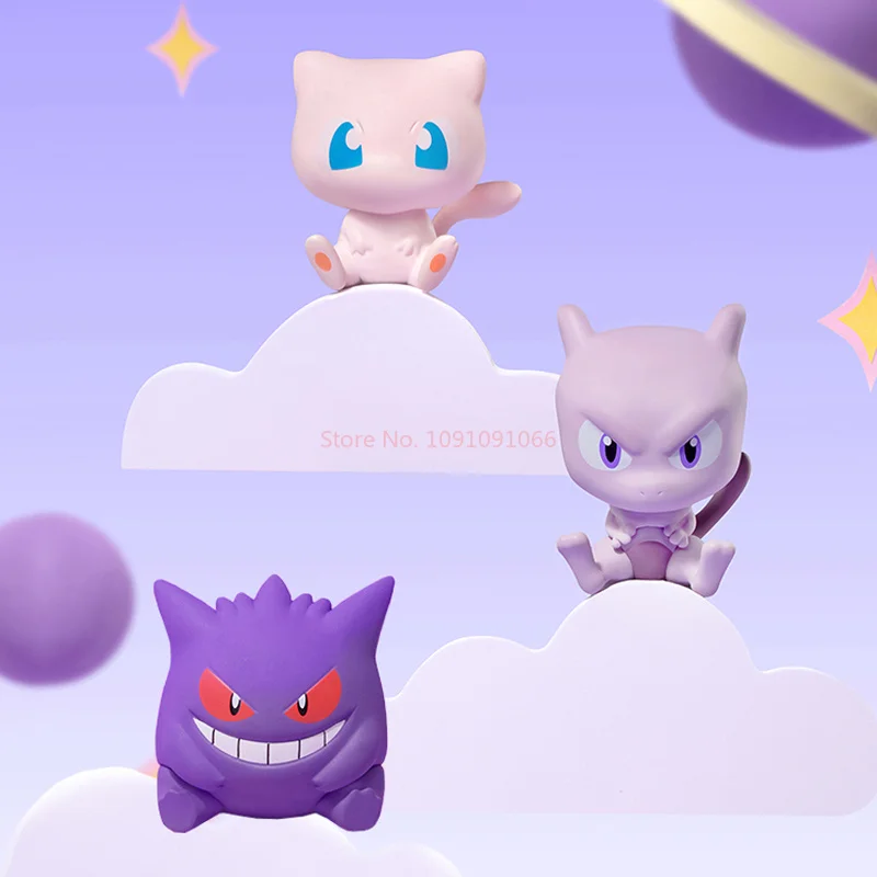 Official Pokemon Tiny Adventure Series 3 Gengar Jigglypuff Mini Figure Set Desktop Decor Cute Miniature Model Collectible Gift