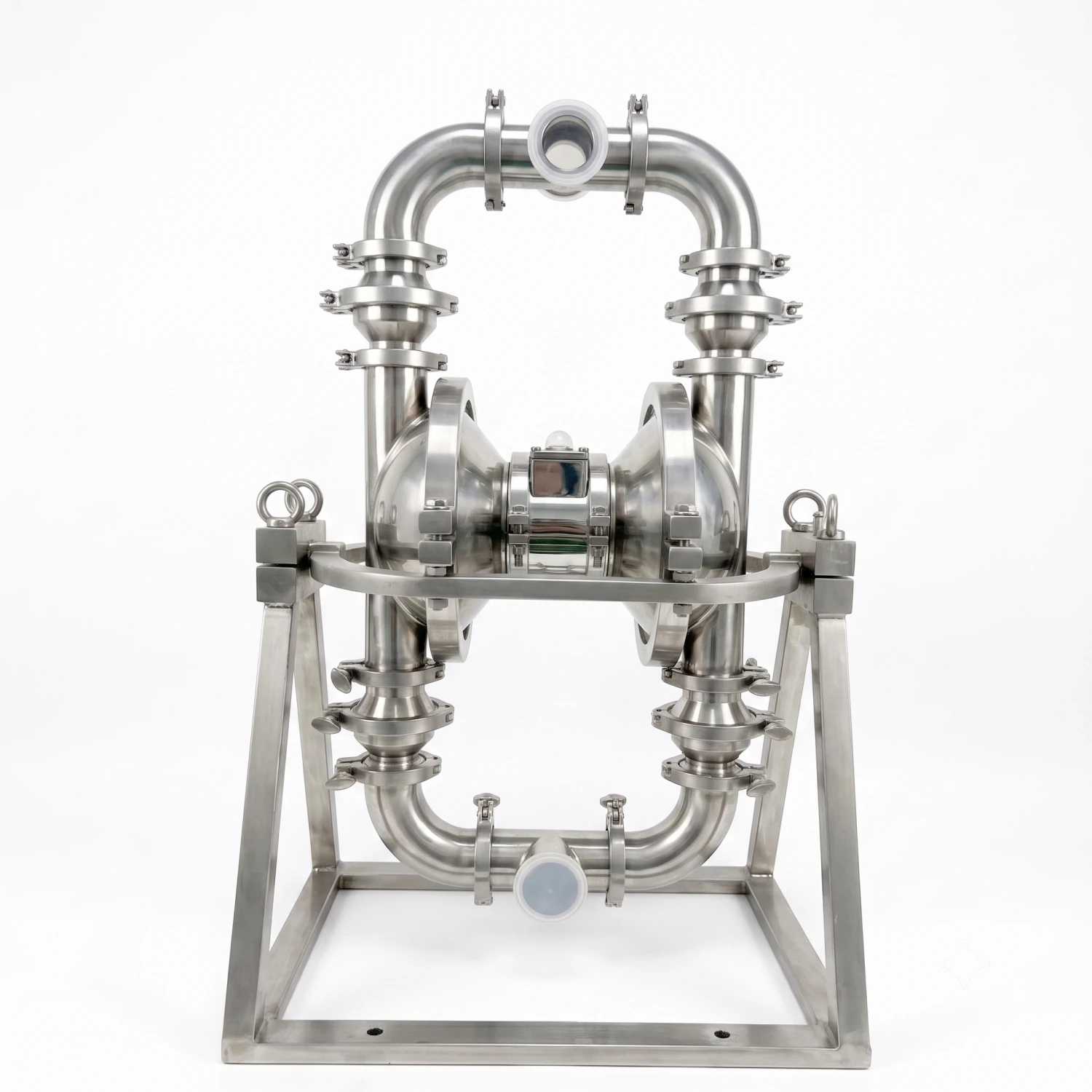 GK 2 Inch Sanitary Stainless Steel Pneumatic Diaphragm Pump FDA Food Grade Membrane Pump 360° Rotation CIP Cleaning