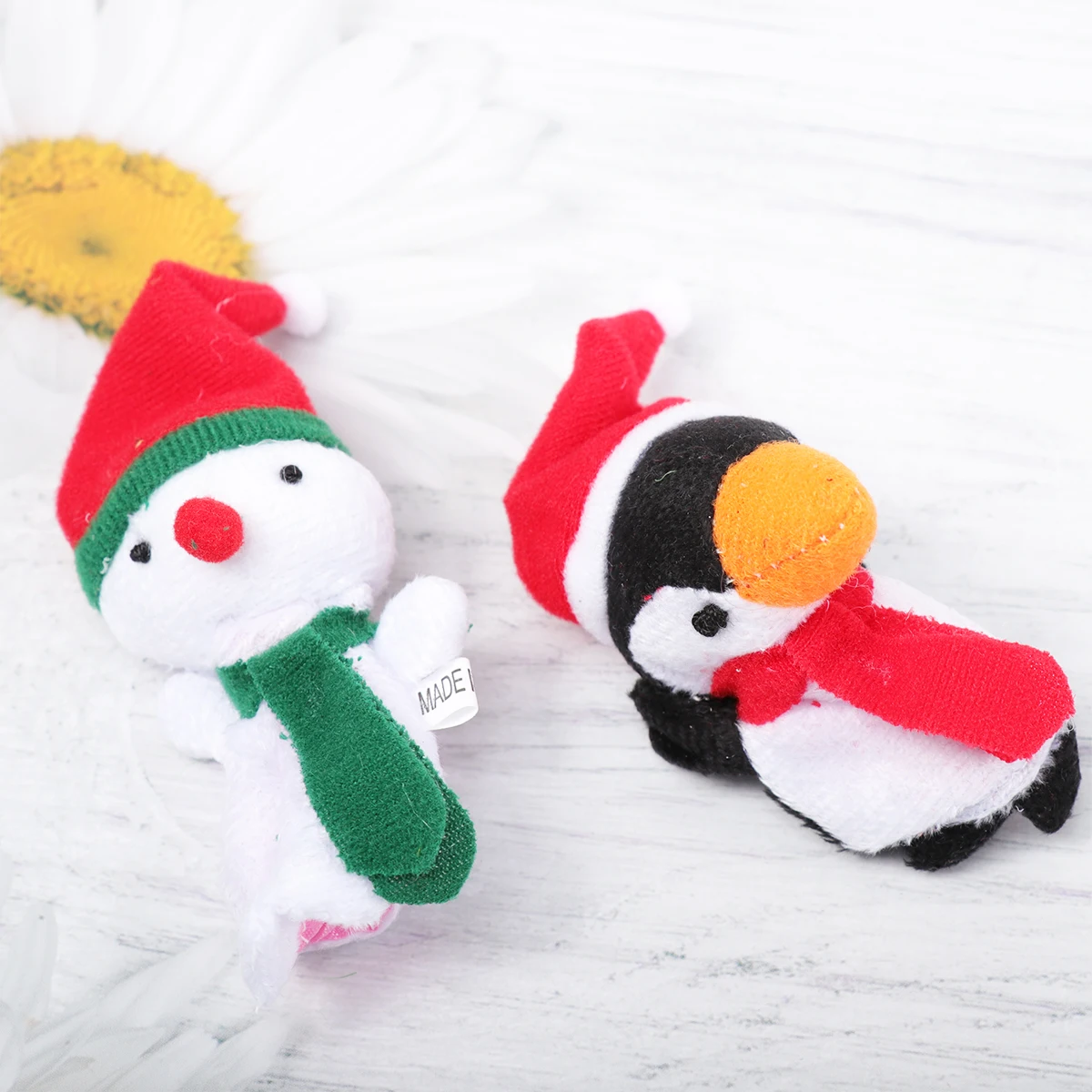 5 stks Kerst Vingerpoppetjes Kerstman Beer Pinguïn Sneeuwpop Elanden Kids Hand Educatief Veilig Spelen Klein Formaat Voor Kinderwagen