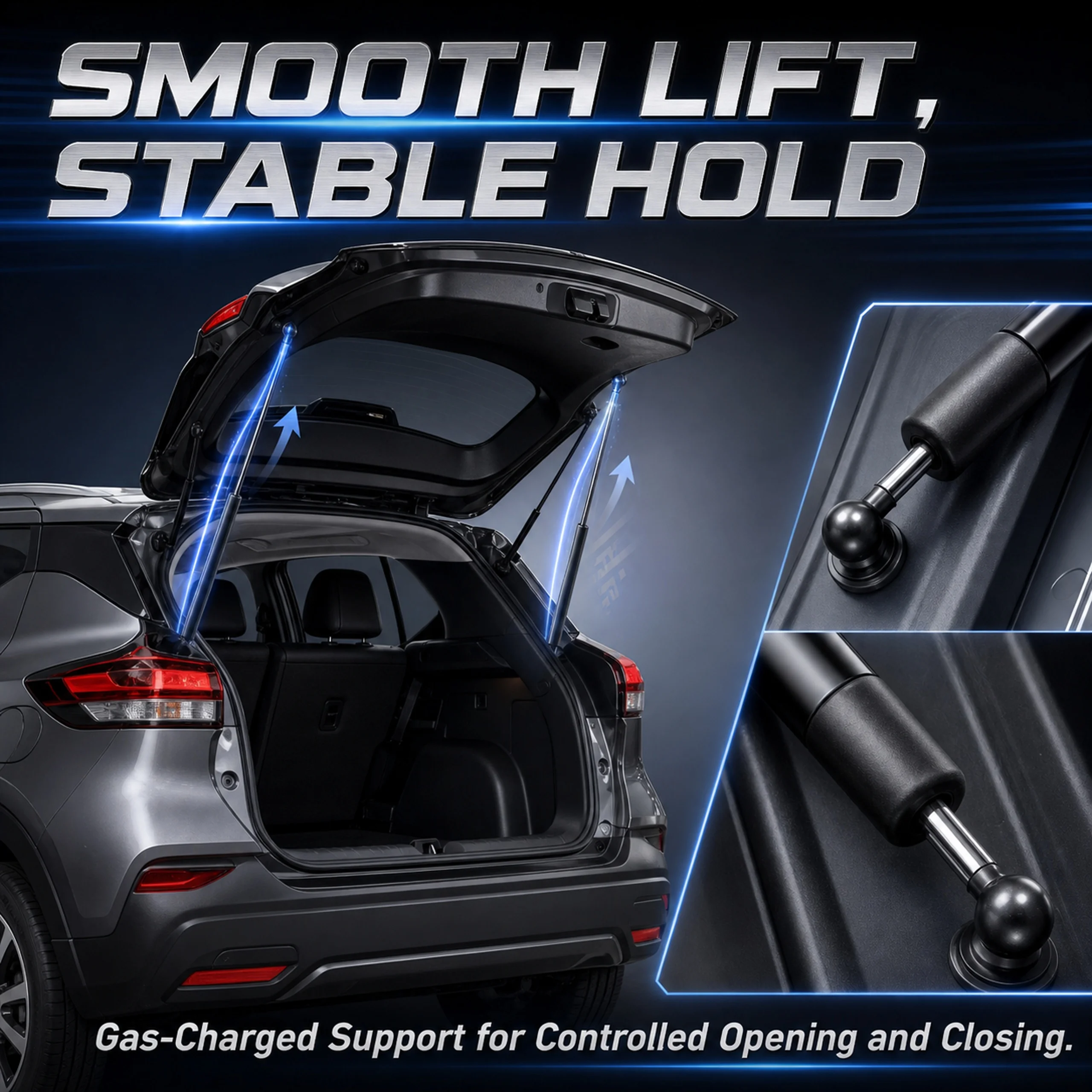 Car Rear Door Trunk Tailgate Boot Gas Struts Lift Support Rods Dampers For Nissan Kicks 2017-2020- 90451-5RB0A / 90450-5RB0A