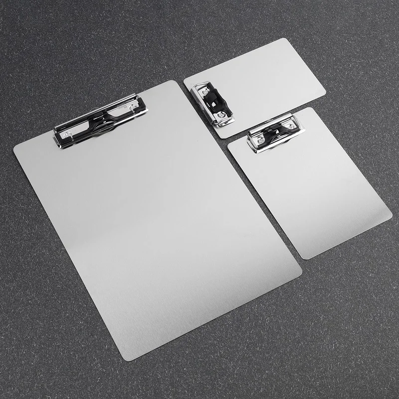 Stainless Steel Clipboard A4 A5 - 201 Folder Clip Board, Writing Board Clip, Menu Holder for Notes and Documents