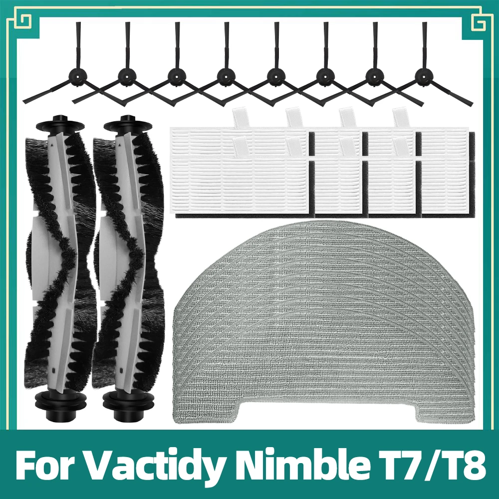 Fit For Vactidy Nimble T7 T8 Replacement Spare Parts Accessories Main Side Brush Hepa Filter Mop Cloth