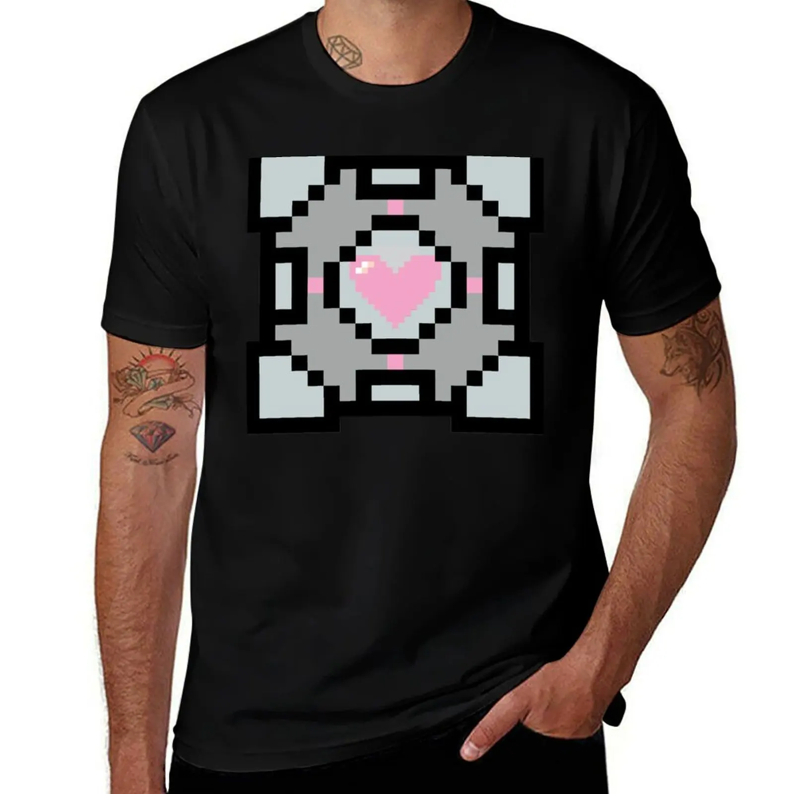 

Pixel Companion Cube T-Shirt g man t shirts for men man t shirts cotton t shirt personalised T-Shirt