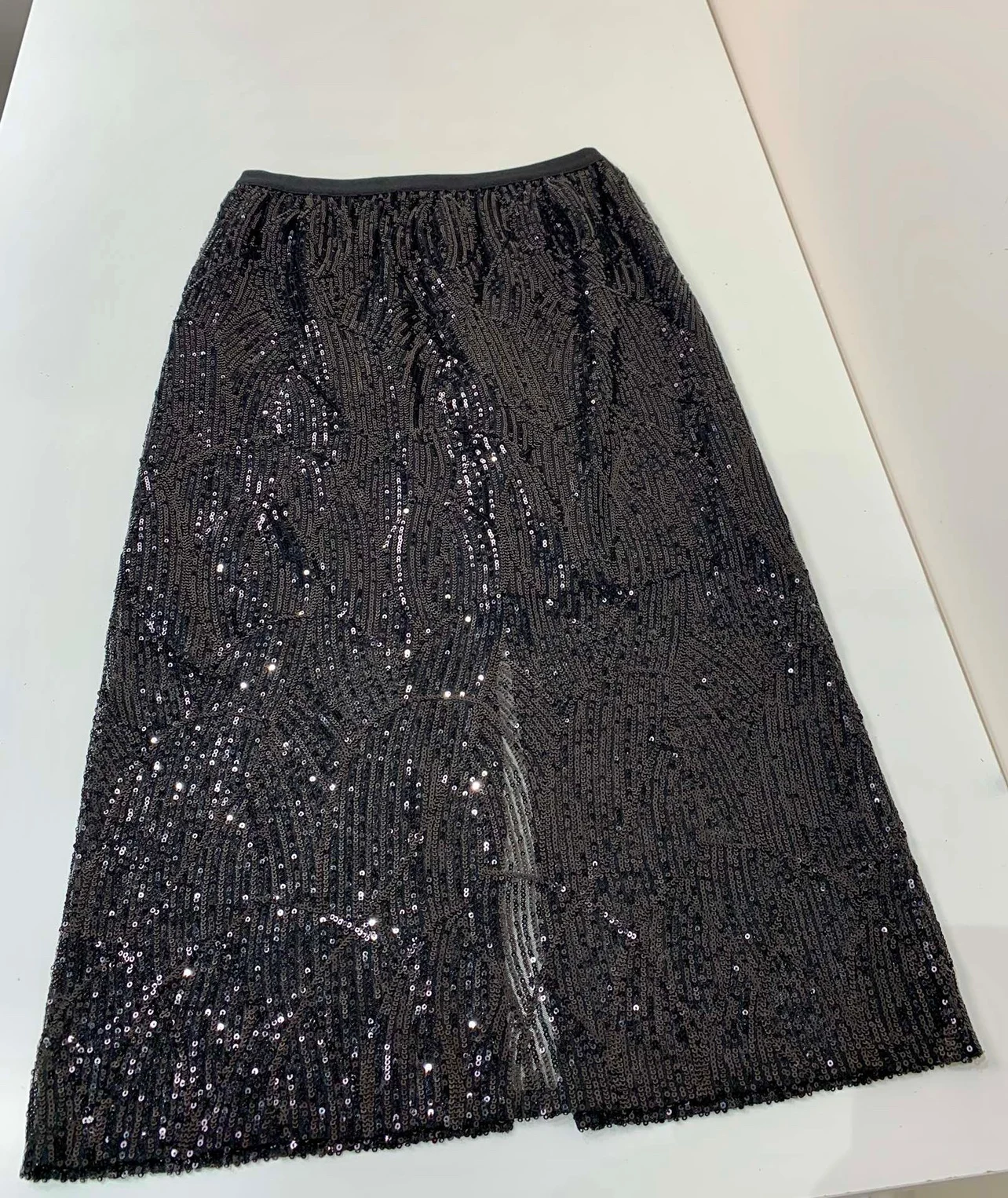 Spring collection sequined mid length skirt for women