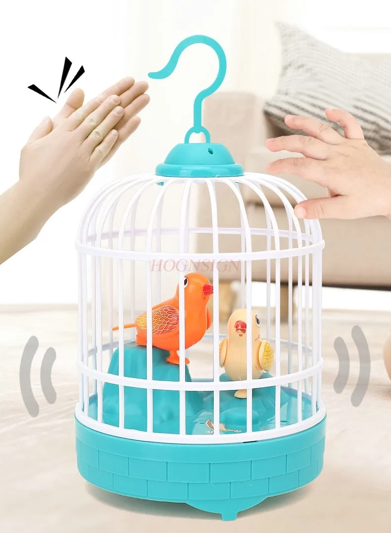 Electric Light Induction Bird Cage Children's Toys Learning to Speak Simulation Voice Controlled Birds