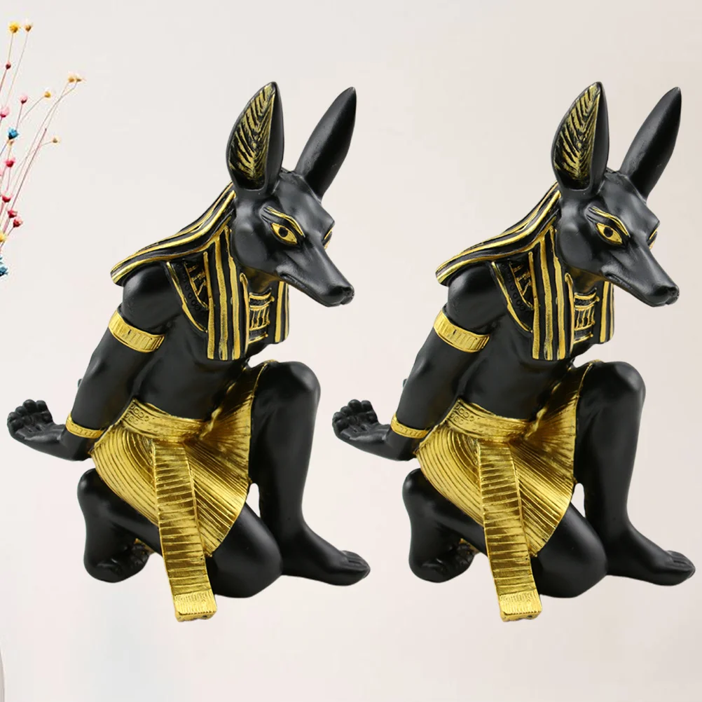 

2Pcs Resin Wine Storage Racks Anubis Design Creative Wine Holders for Home Bar Ktv Restaurant Decoration