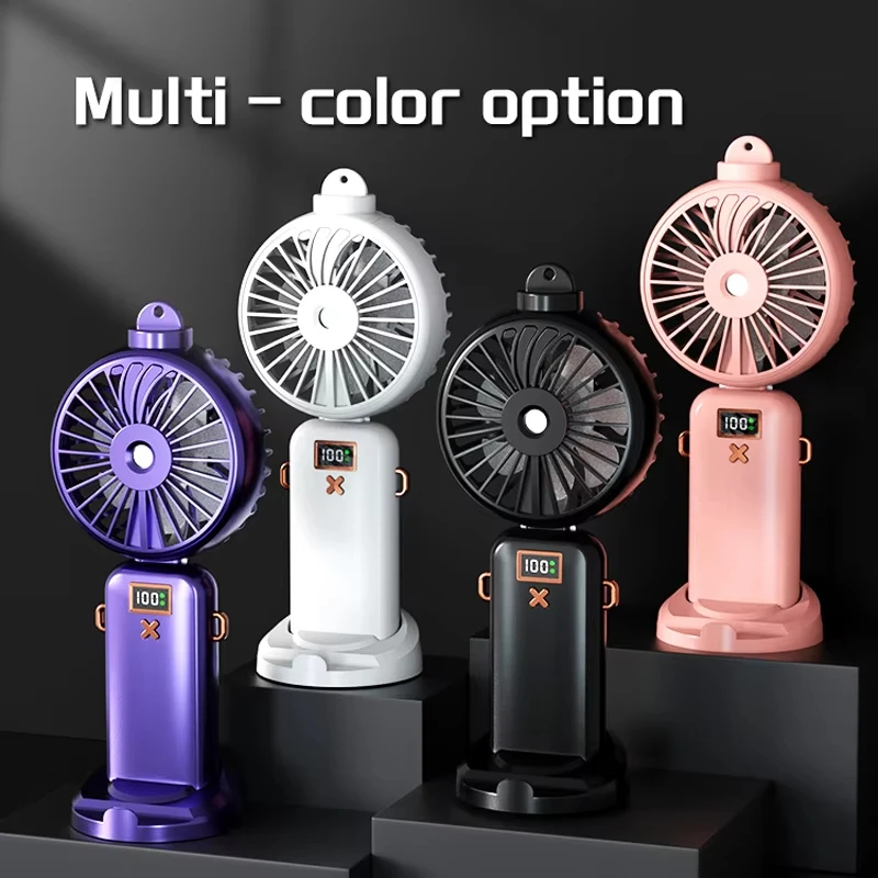 Xiaomi MIJIA Mist Fan Складной портативный Mni 5-скоростной охлаждающий цифровой дисплей Перезаряжаемый маленький подвесной вентилятор на шею Новый 2025