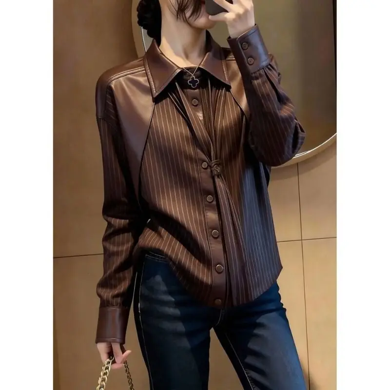 

Уникальная, очень стильная женская рубашка-жакет весна-осень 2026: новая модель во французском стиле, нишевый дизайн, модный и элегантный женский топ