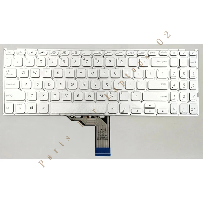 P New For Asus Vivobook F512 F512D F512DA F512DA-DB34 F512DA-EB51 F512DA-NH77 F512DA-RS51 F512DA-WH31 Laptop Keyboard US Silver