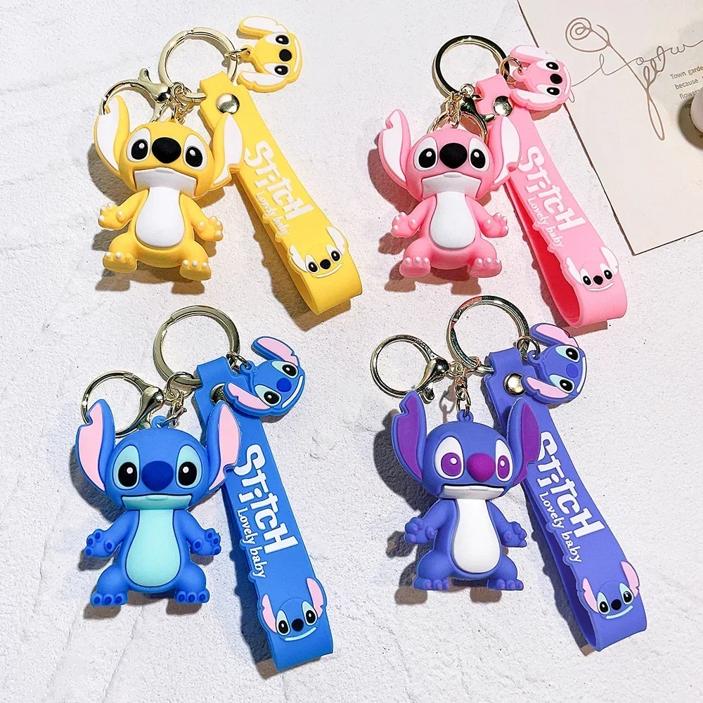 Disney Stitch Sleutelhanger Kawaii Cartoon Anime Hanger Heren Dames Roze Auto Sleutelhanger Accessoires Kids Speelgoed Vrienden Verjaardagscadeaus