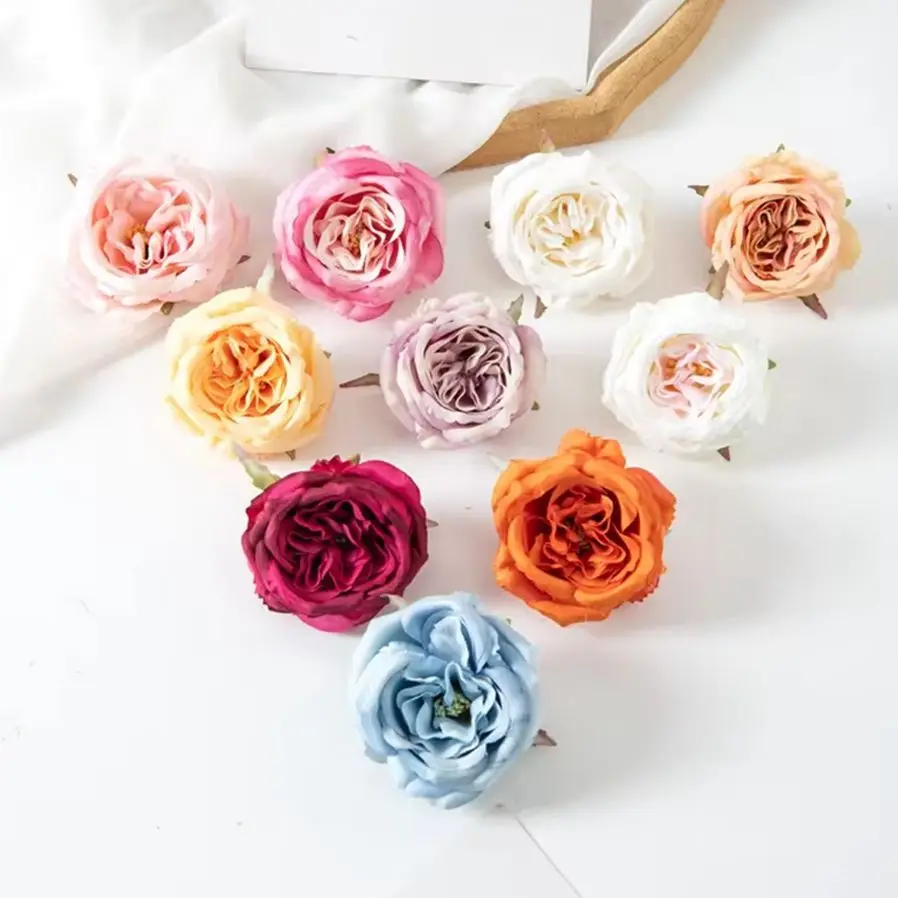 

10pcs Silk Peony Artificial flower Home Outdoor Garden Festival Wedding bridal bouquet brooch Decor Christmas Wreath DIY giftbox