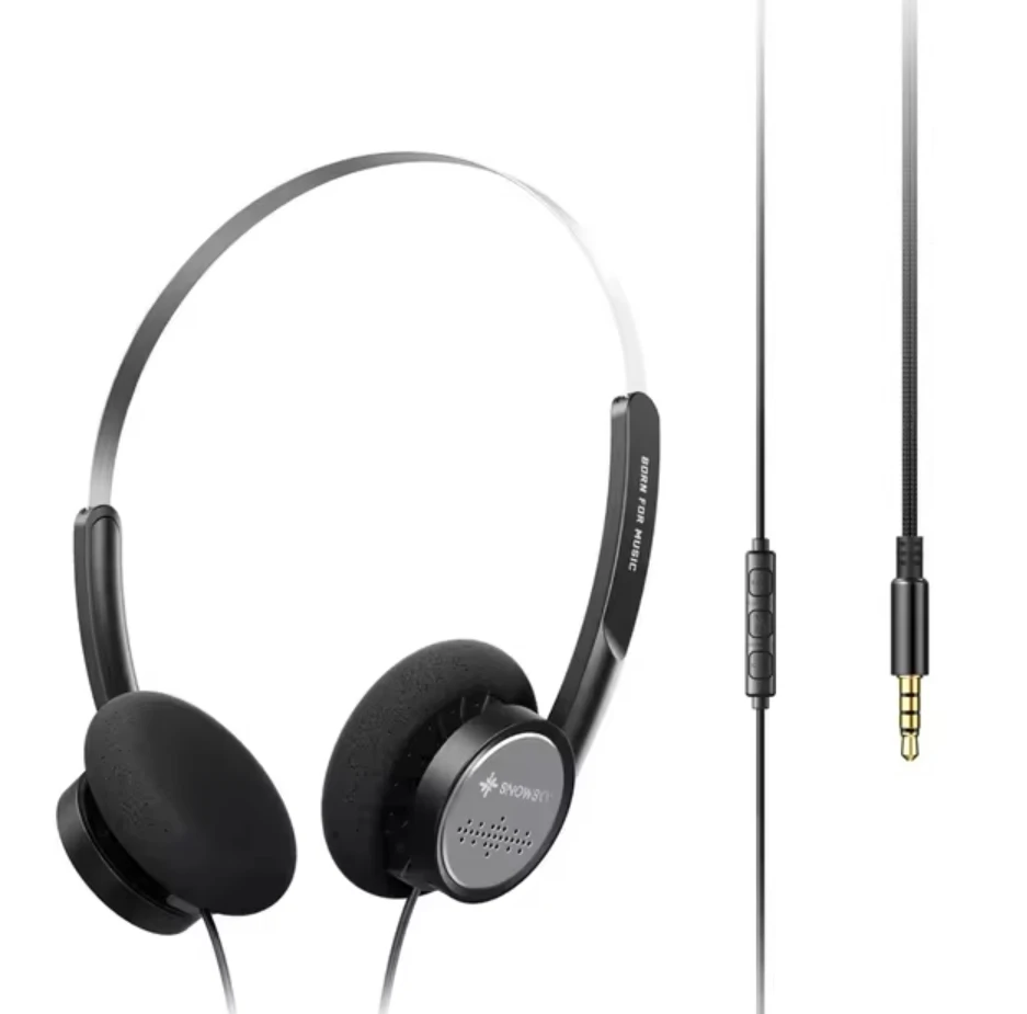 Snowsky Wind ON-Ear Headphone Hi-Res Audio 3.5mm with Microphone 40mm Dynamic Driver HiFi Headset for Recording Gaming