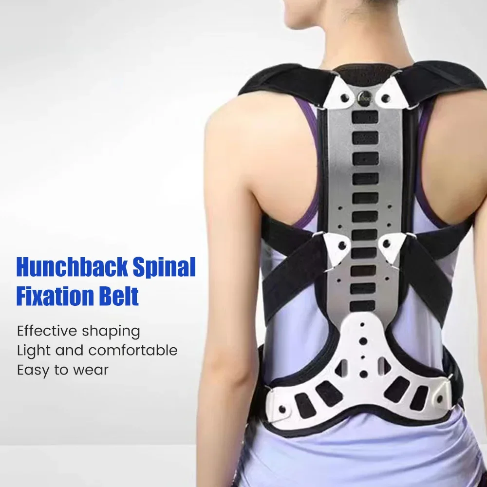 Alloy Posture Corrector Reinforced Belt Lumbar Column Vest Adjustable Back Support Strap Shoulder Spine Brace Neck Stretcher